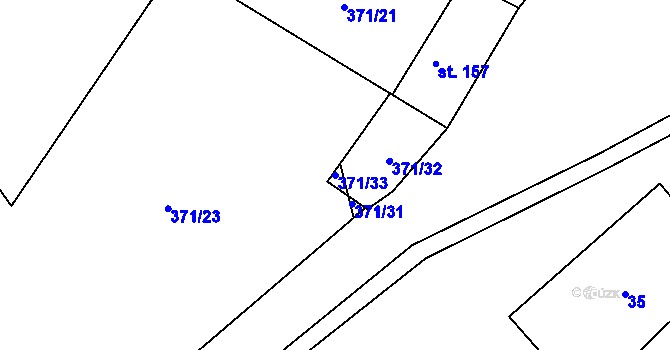 Parcela st. 371/33 v KÚ Klášter u Vilémova, Katastrální mapa