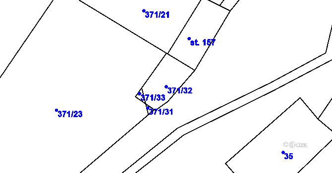 Parcela st. 371/32 v KÚ Klášter u Vilémova, Katastrální mapa