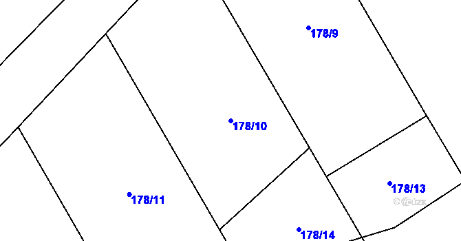 Parcela st. 178/10 v KÚ Klášter u Vilémova, Katastrální mapa