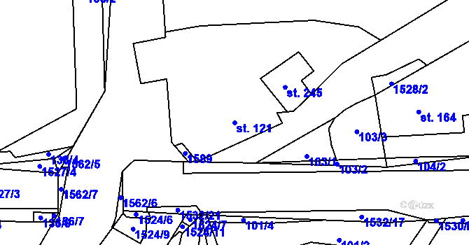 Parcela st. 121 v KÚ Vilémov u Golčova Jeníkova, Katastrální mapa