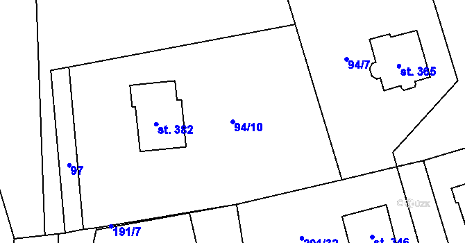 Parcela st. 94/10 v KÚ Vilémov u Golčova Jeníkova, Katastrální mapa