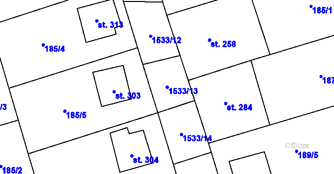 Parcela st. 1533/13 v KÚ Vilémov u Golčova Jeníkova, Katastrální mapa