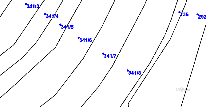 Parcela st. 341/7 v KÚ Olbramice u Vilémova, Katastrální mapa