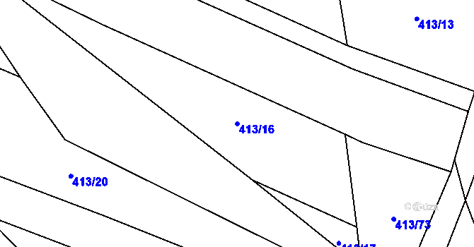 Parcela st. 413/16 v KÚ Olbramice u Vilémova, Katastrální mapa