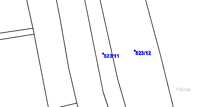 Parcela st. 523/11 v KÚ Olbramice u Vilémova, Katastrální mapa