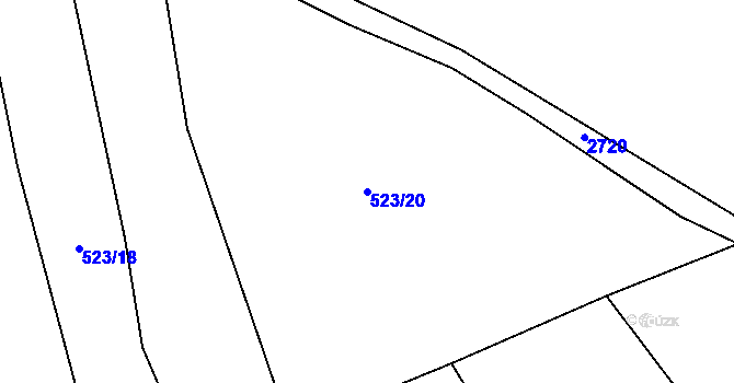 Parcela st. 523/20 v KÚ Olbramice u Vilémova, Katastrální mapa