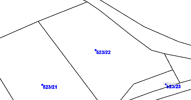 Parcela st. 523/22 v KÚ Olbramice u Vilémova, Katastrální mapa