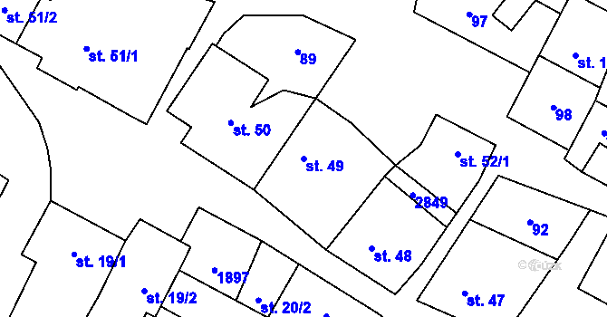 Parcela st. 49 v KÚ Vilémov u Litovle, Katastrální mapa