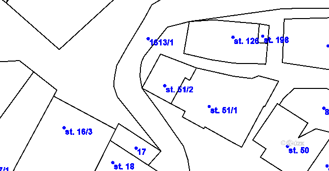 Parcela st. 51/2 v KÚ Vilémov u Litovle, Katastrální mapa