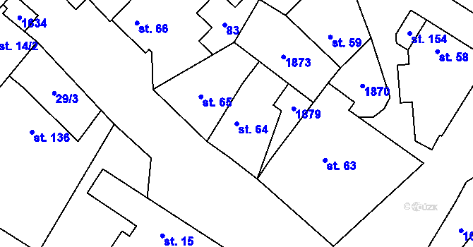 Parcela st. 64 v KÚ Vilémov u Litovle, Katastrální mapa