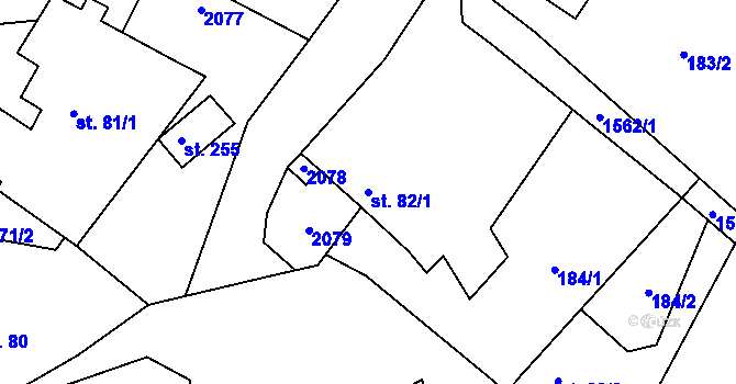 Parcela st. 82/1 v KÚ Vilémov u Litovle, Katastrální mapa