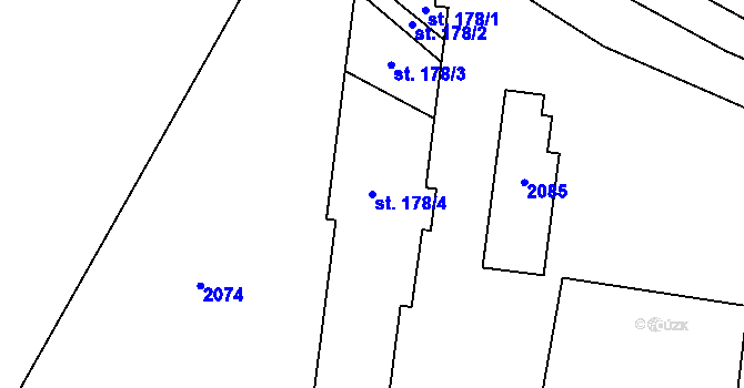 Parcela st. 178/4 v KÚ Vilémov u Litovle, Katastrální mapa