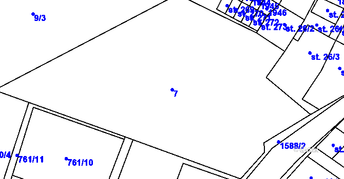 Parcela st. 7 v KÚ Vilémov u Litovle, Katastrální mapa