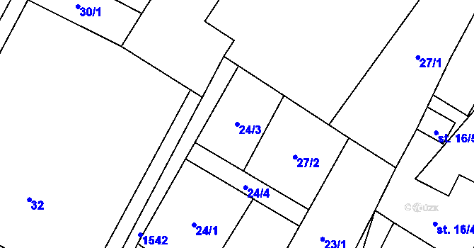 Parcela st. 24/3 v KÚ Vilémov u Litovle, Katastrální mapa
