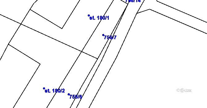 Parcela st. 756/13 v KÚ Vilémov u Litovle, Katastrální mapa