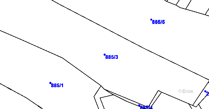 Parcela st. 885/3 v KÚ Vilémov u Litovle, Katastrální mapa
