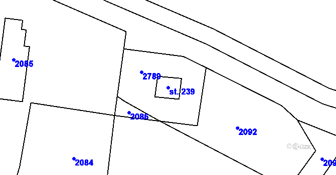Parcela st. 239 v KÚ Vilémov u Litovle, Katastrální mapa