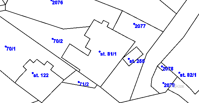 Parcela st. 81/1 v KÚ Vilémov u Litovle, Katastrální mapa