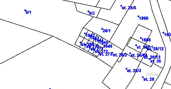 Parcela st. 270 v KÚ Vilémov u Litovle, Katastrální mapa