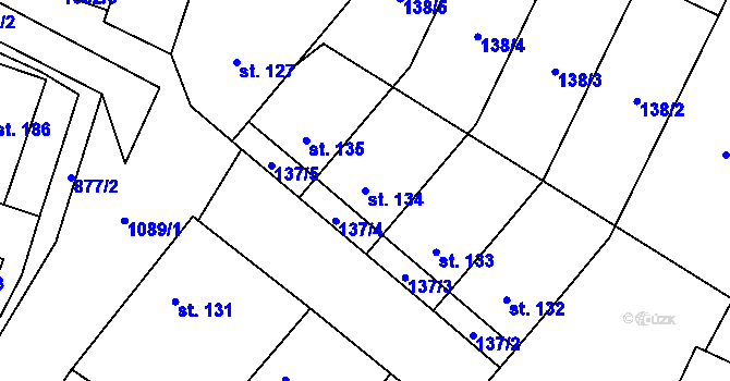 Parcela st. 134 v KÚ Vilémovice u Macochy, Katastrální mapa