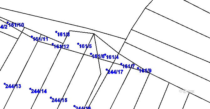Parcela st. 161/4 v KÚ Vilémovice u Macochy, Katastrální mapa