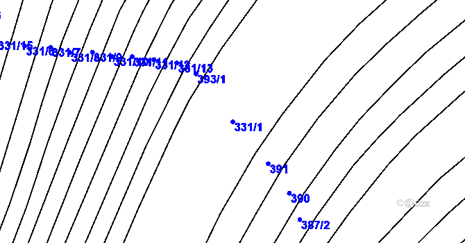 Parcela st. 331/1 v KÚ Vilémovice u Macochy, Katastrální mapa