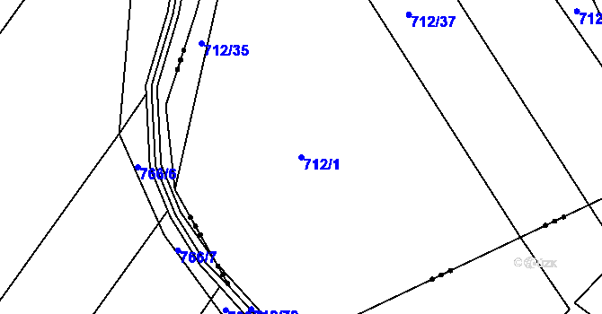 Parcela st. 712/1 v KÚ Vilémovice u Macochy, Katastrální mapa