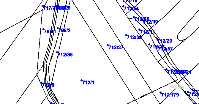 Parcela st. 712/12 v KÚ Vilémovice u Macochy, Katastrální mapa