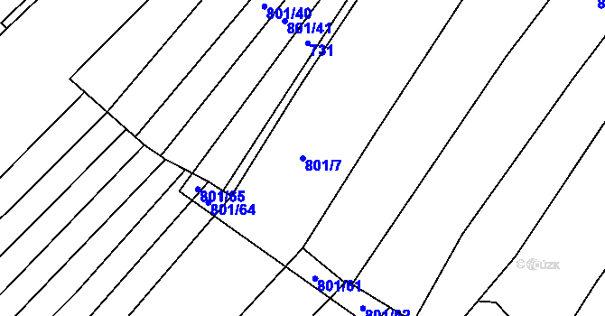 Parcela st. 801/7 v KÚ Vilémovice u Macochy, Katastrální mapa