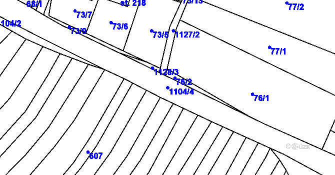 Parcela st. 1104/4 v KÚ Vilémovice u Macochy, Katastrální mapa