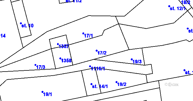 Parcela st. 17/2 v KÚ Vilémovice u Macochy, Katastrální mapa