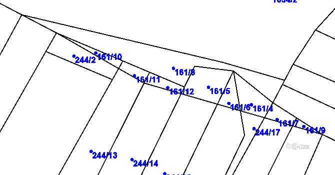 Parcela st. 161/12 v KÚ Vilémovice u Macochy, Katastrální mapa