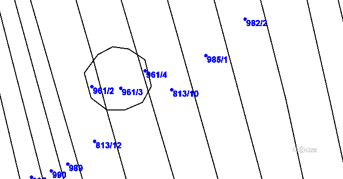 Parcela st. 813/10 v KÚ Vilémovice u Macochy, Katastrální mapa