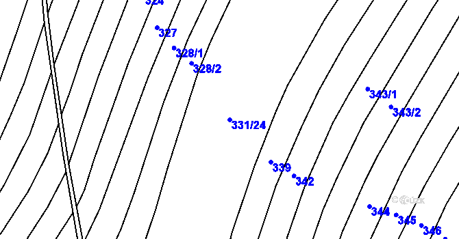 Parcela st. 331/24 v KÚ Vilémovice u Macochy, Katastrální mapa