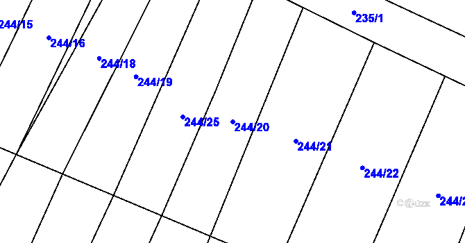 Parcela st. 244/20 v KÚ Vilémovice u Macochy, Katastrální mapa