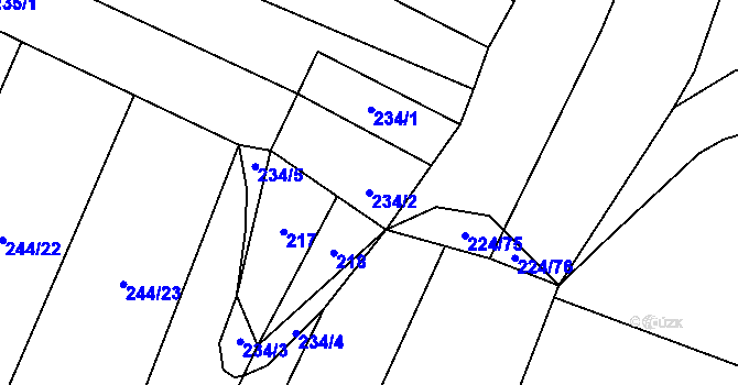 Parcela st. 234/2 v KÚ Vilémovice u Macochy, Katastrální mapa