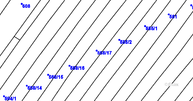 Parcela st. 568/17 v KÚ Vilémovice u Macochy, Katastrální mapa