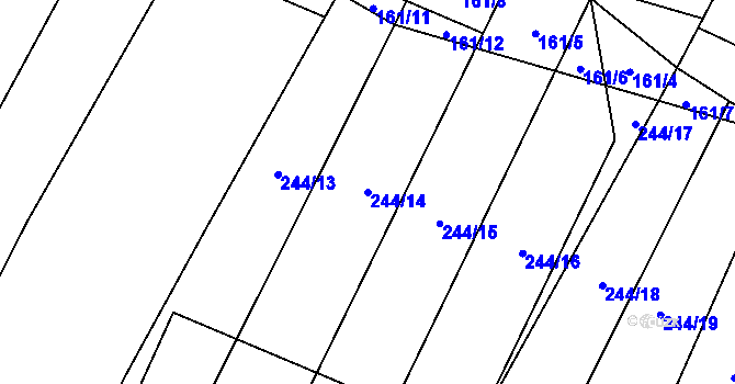 Parcela st. 244/14 v KÚ Vilémovice u Macochy, Katastrální mapa