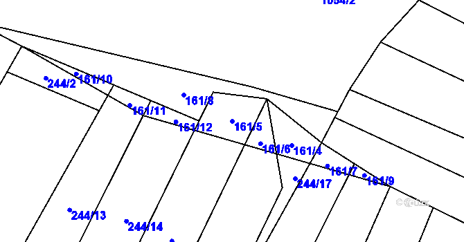 Parcela st. 161/5 v KÚ Vilémovice u Macochy, Katastrální mapa