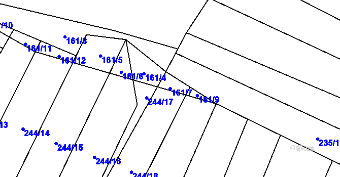 Parcela st. 161/7 v KÚ Vilémovice u Macochy, Katastrální mapa