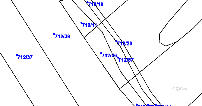 Parcela st. 712/26 v KÚ Vilémovice u Macochy, Katastrální mapa