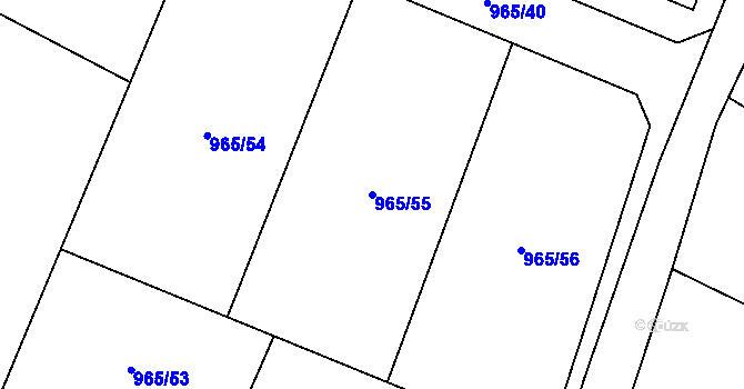 Parcela st. 965/55 v KÚ Vilice, Katastrální mapa