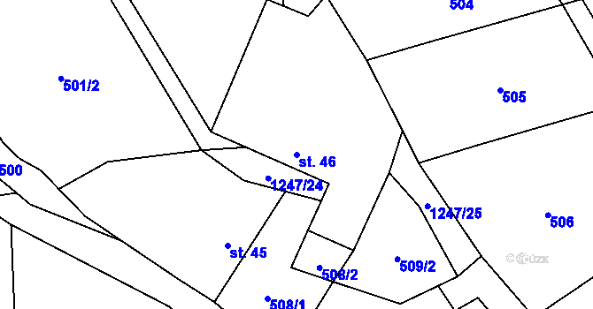 Parcela st. 46 v KÚ Vilice, Katastrální mapa