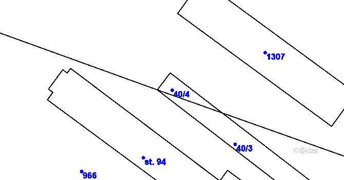 Parcela st. 40/4 v KÚ Vilice, Katastrální mapa
