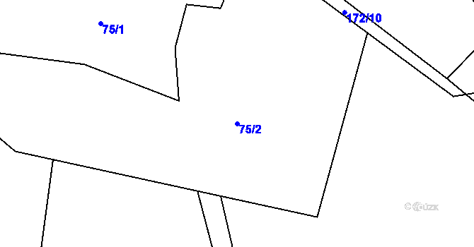 Parcela st. 75/2 v KÚ Vilice, Katastrální mapa