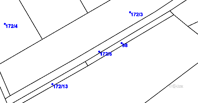 Parcela st. 172/5 v KÚ Vilice, Katastrální mapa