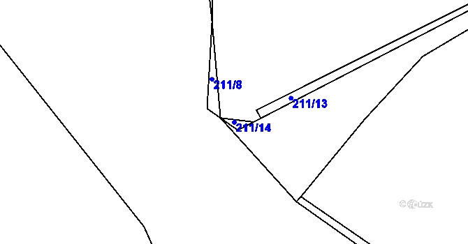 Parcela st. 211/14 v KÚ Vilice, Katastrální mapa