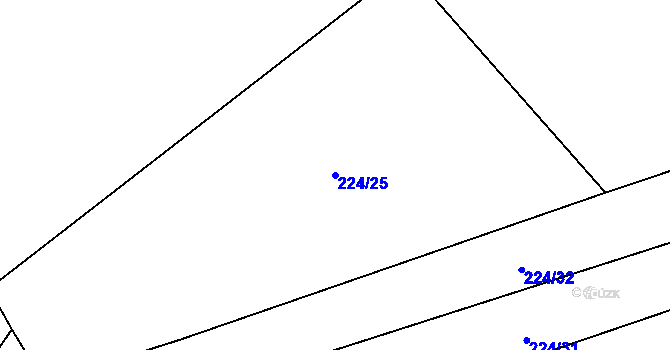 Parcela st. 224/25 v KÚ Vilice, Katastrální mapa
