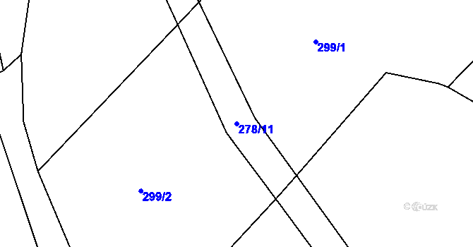 Parcela st. 278/11 v KÚ Vilice, Katastrální mapa