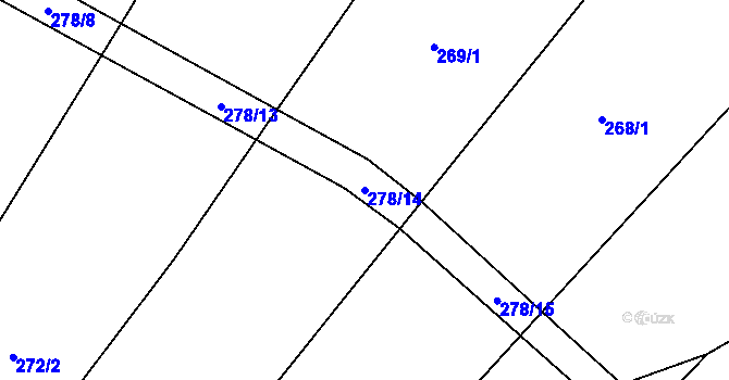 Parcela st. 278/14 v KÚ Vilice, Katastrální mapa